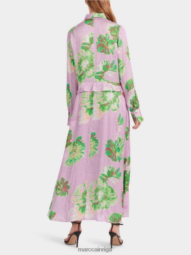 apģērbs spilgta lavanda VRBHXD7 Marc Cain sievišķīga kleita ar apkakli