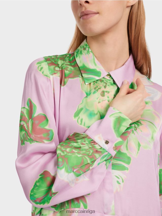 apģērbs spilgta lavanda VRBHXD7 Marc Cain sievišķīga kleita ar apkakli