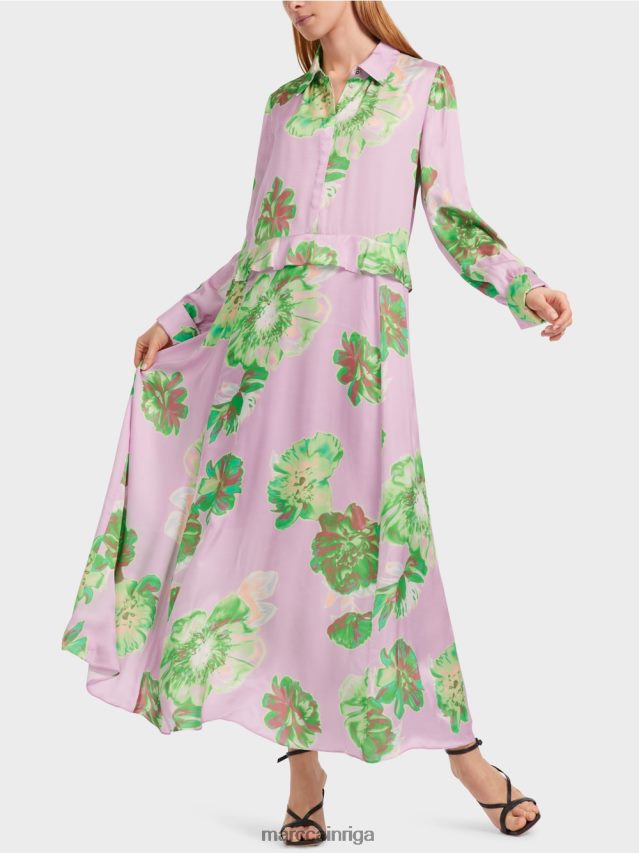 apģērbs spilgta lavanda VRBHXD7 Marc Cain sievišķīga kleita ar apkakli