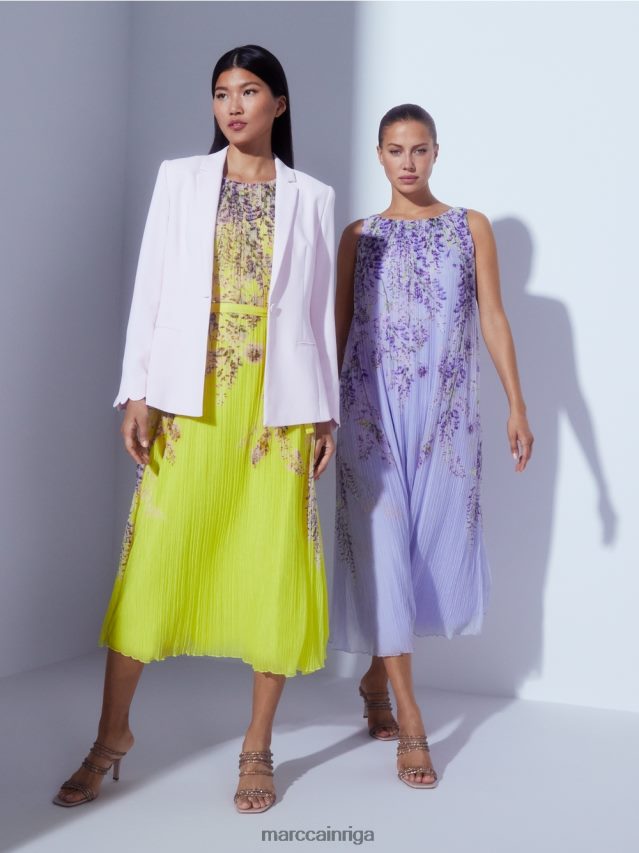 apģērbs spilgti ceriņi VRBHXD82 Marc Cain kroku maxi kleita