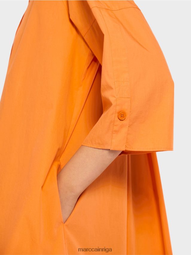 apģērbs spilgti oranža VRBHXD117 Marc Cain \"pārdomāt kopā\" ​​kreklkleita