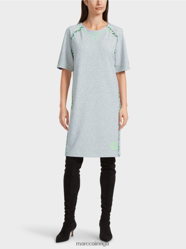 apģērbs sudrabaini pelēks VRBHXD30 Marc Cain kleita ar raglāna piedurknēm