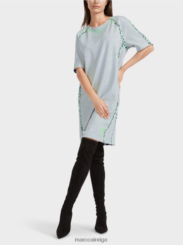 apģērbs sudrabaini pelēks VRBHXD30 Marc Cain kleita ar raglāna piedurknēm