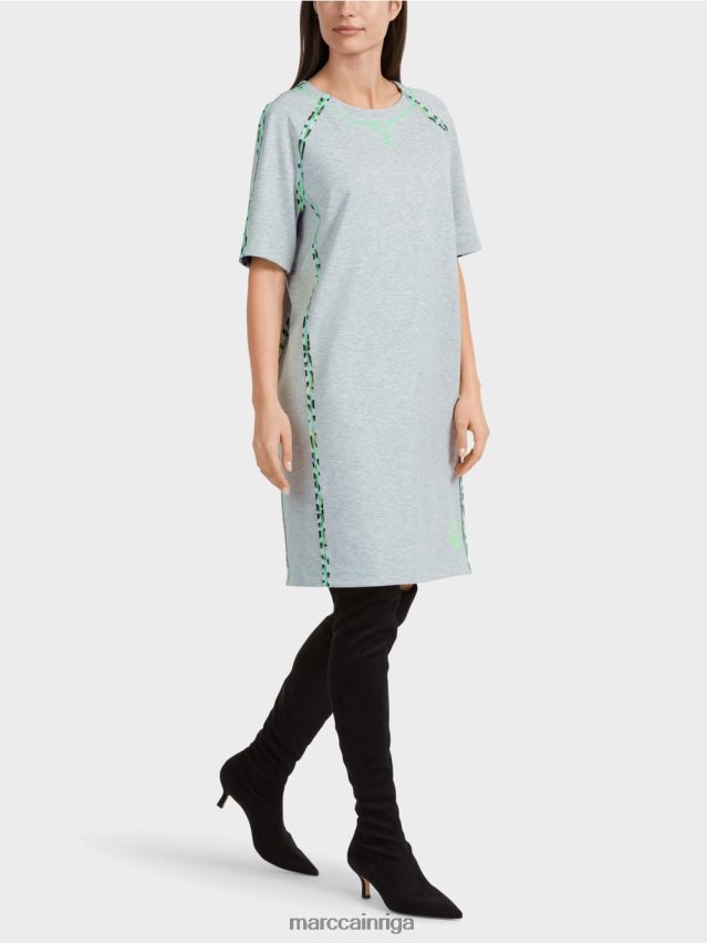 apģērbs sudrabaini pelēks VRBHXD30 Marc Cain kleita ar raglāna piedurknēm