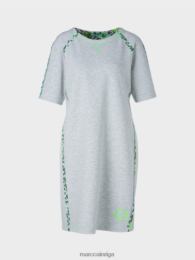 apģērbs sudrabaini pelēks VRBHXD30 Marc Cain kleita ar raglāna piedurknēm