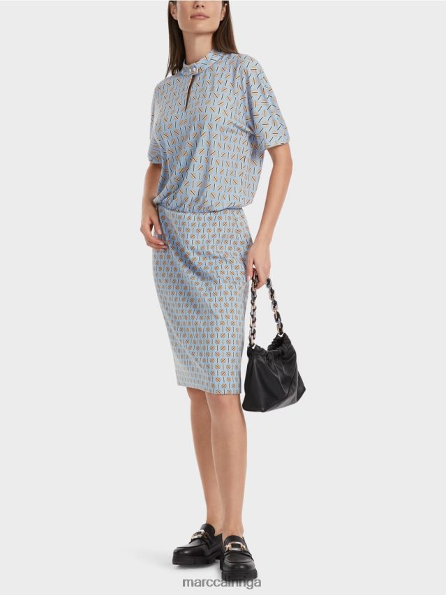 apģērbs tumšas vasaras debesis VRBHXD19 Marc Cain kleita no materiālu maisījuma