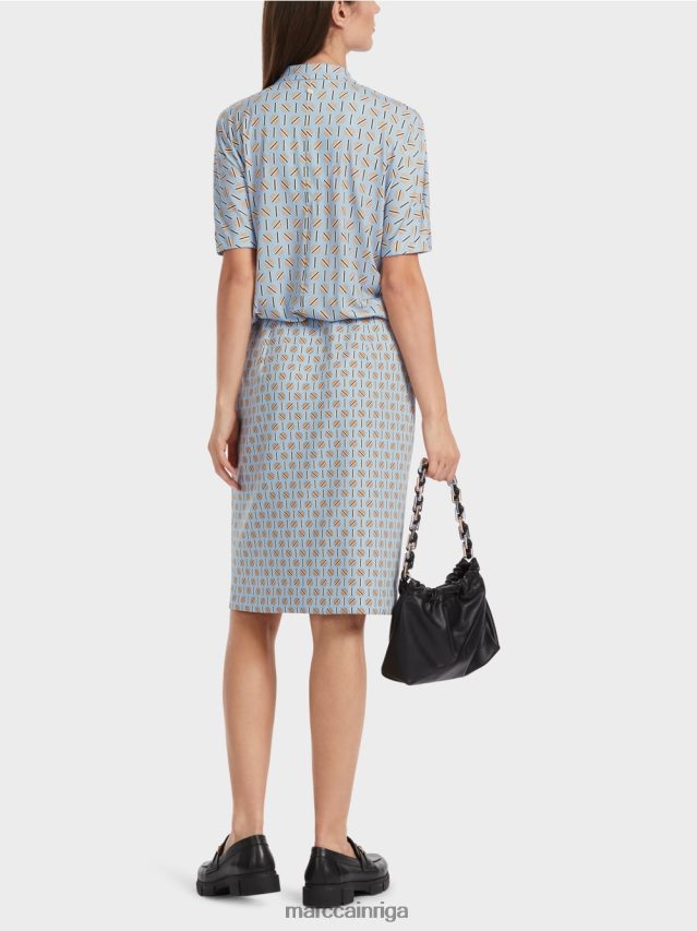 apģērbs tumšas vasaras debesis VRBHXD19 Marc Cain kleita no materiālu maisījuma
