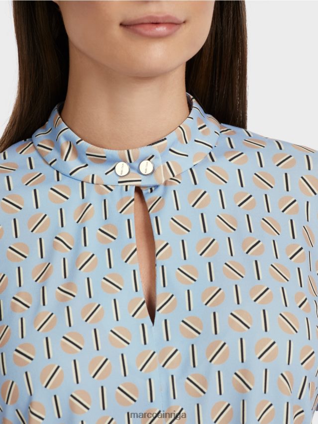 apģērbs tumšas vasaras debesis VRBHXD19 Marc Cain kleita no materiālu maisījuma