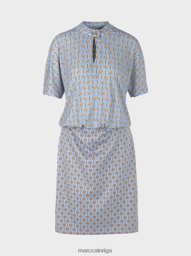 apģērbs tumšas vasaras debesis VRBHXD19 Marc Cain kleita no materiālu maisījuma