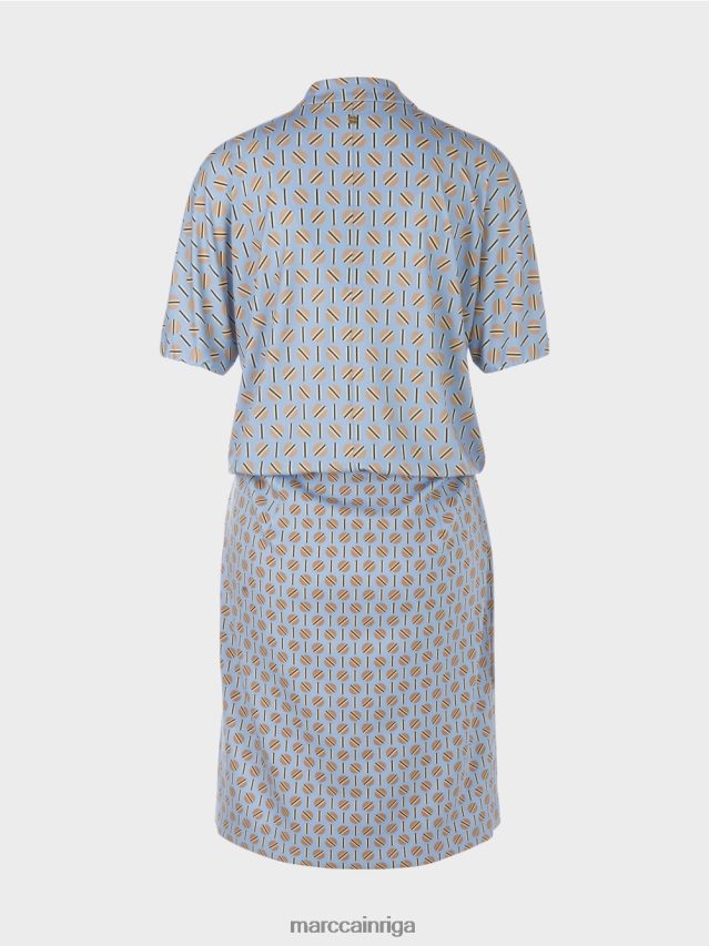 apģērbs tumšas vasaras debesis VRBHXD19 Marc Cain kleita no materiālu maisījuma