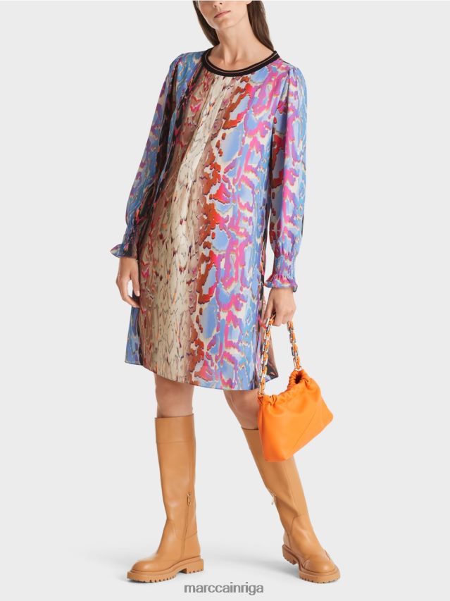 apģērbs tumšas vasaras debesis VRBHXD23 Marc Cain kleita ar apdruku maisījumu