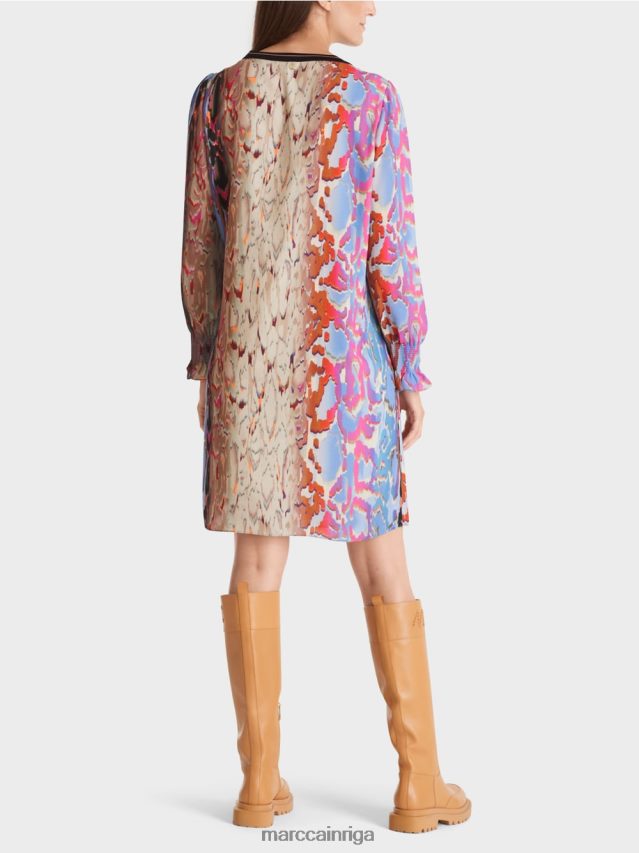 apģērbs tumšas vasaras debesis VRBHXD23 Marc Cain kleita ar apdruku maisījumu