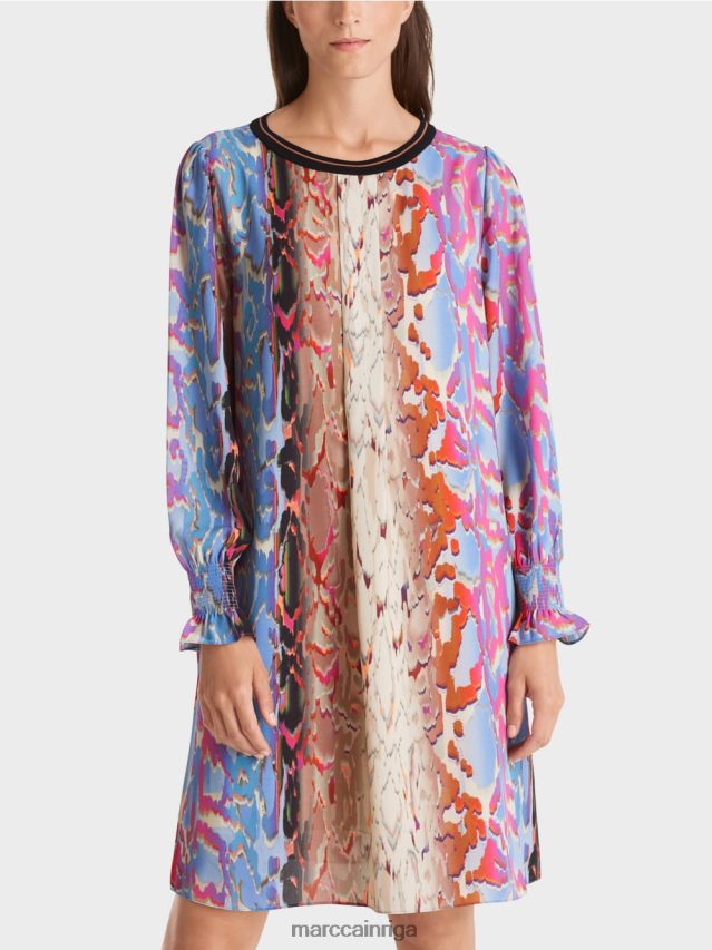 apģērbs tumšas vasaras debesis VRBHXD23 Marc Cain kleita ar apdruku maisījumu