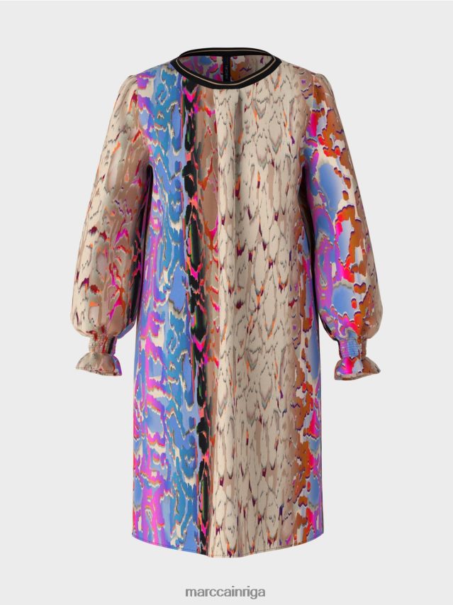 apģērbs tumšas vasaras debesis VRBHXD23 Marc Cain kleita ar apdruku maisījumu