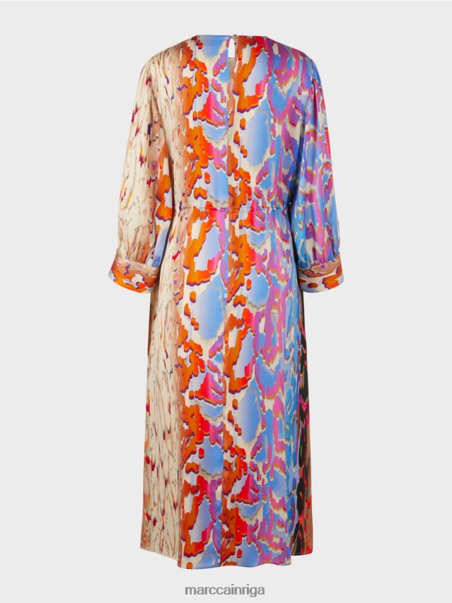 apģērbs tumšas vasaras debesis VRBHXD24 Marc Cain krāsaina zīda kleita