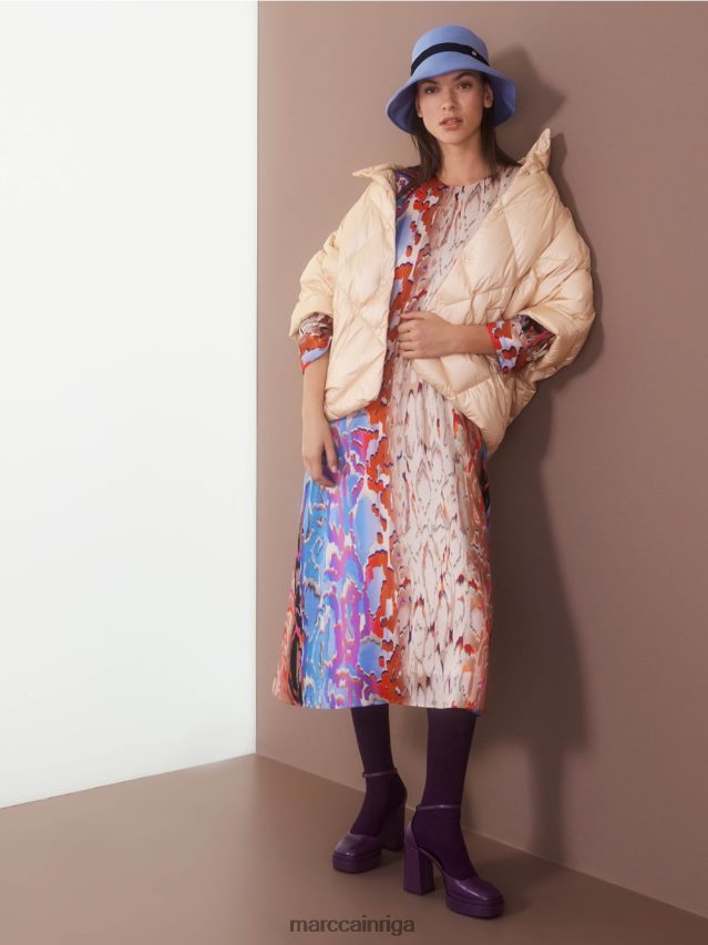 apģērbs tumšas vasaras debesis VRBHXD24 Marc Cain krāsaina zīda kleita