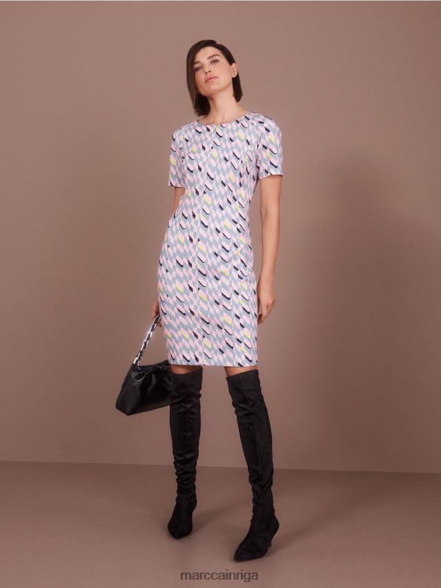 apģērbs tumši debeszils VRBHXD31 Marc Cain grafiskā dizaina kleita