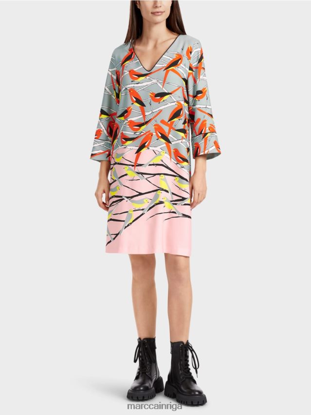 apģērbs tumši debeszils VRBHXD33 Marc Cain ikdienas putnu dizaina kleita