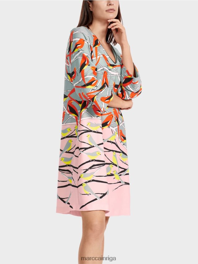 apģērbs tumši debeszils VRBHXD33 Marc Cain ikdienas putnu dizaina kleita