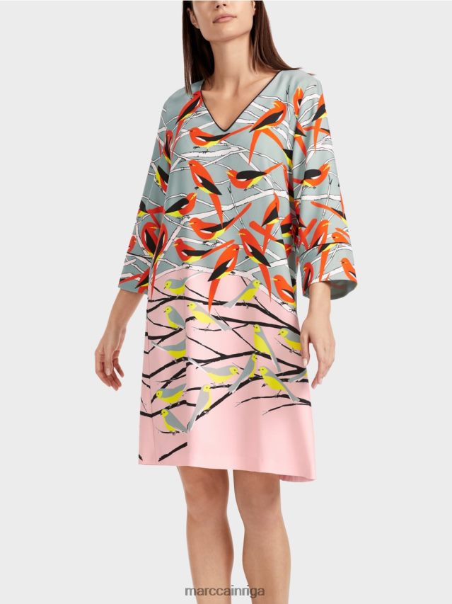 apģērbs tumši debeszils VRBHXD33 Marc Cain ikdienas putnu dizaina kleita