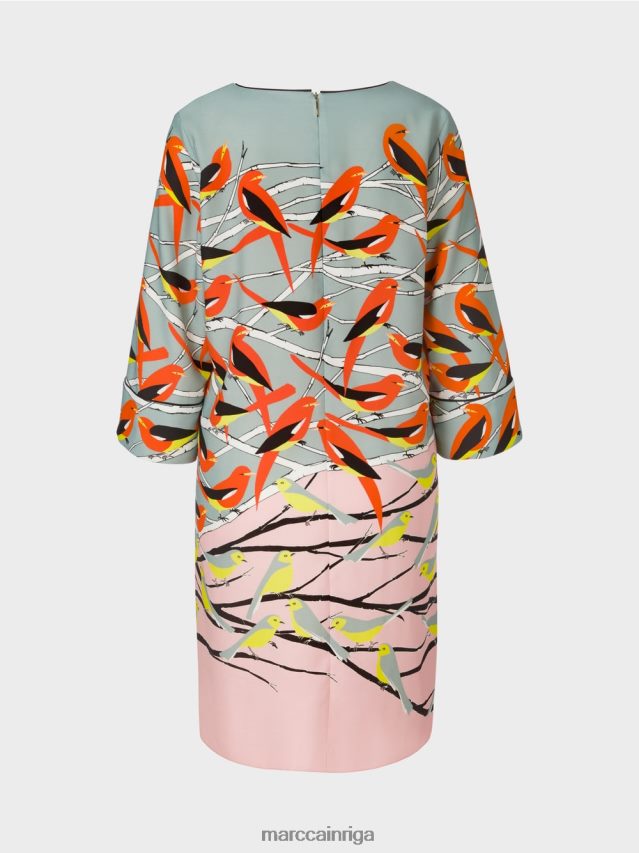 apģērbs tumši debeszils VRBHXD33 Marc Cain ikdienas putnu dizaina kleita