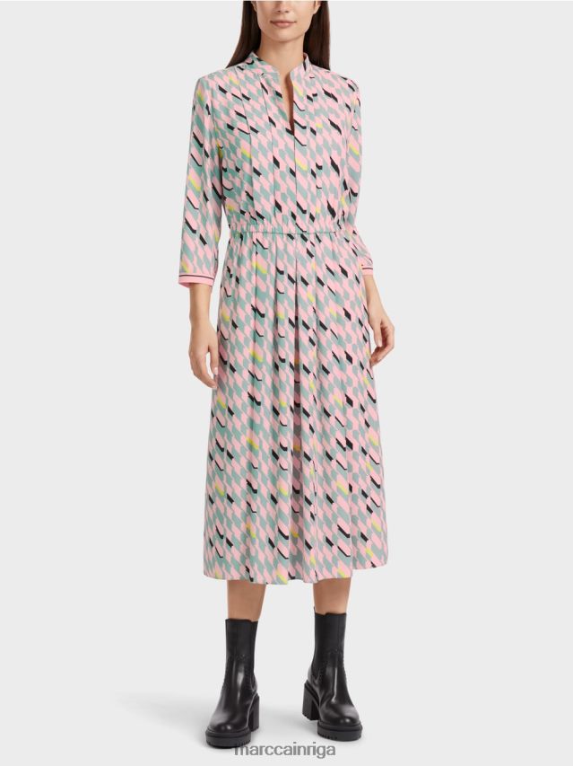 apģērbs tumši debeszils VRBHXD35 Marc Cain midi kleita ar kroku detaļām