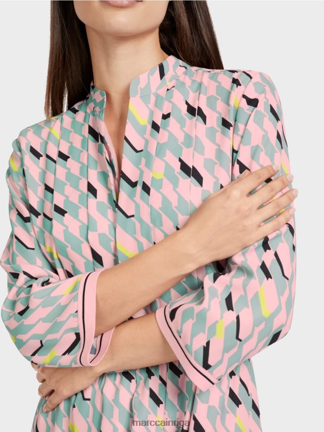 apģērbs tumši debeszils VRBHXD35 Marc Cain midi kleita ar kroku detaļām