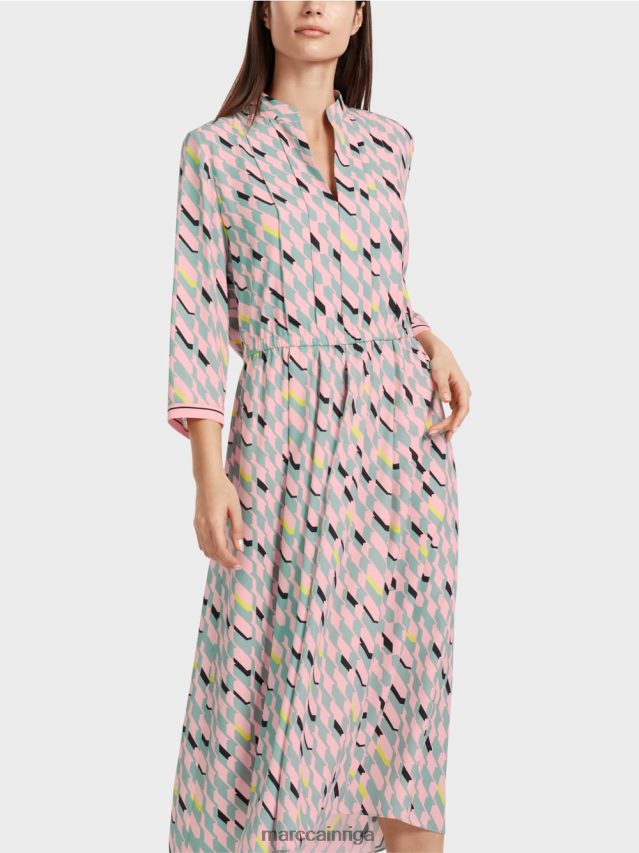 apģērbs tumši debeszils VRBHXD35 Marc Cain midi kleita ar kroku detaļām