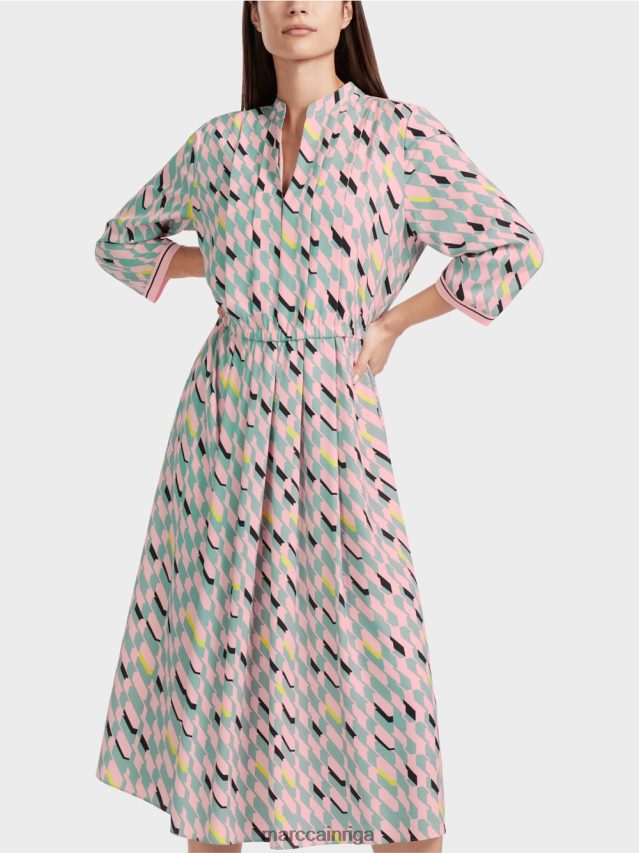 apģērbs tumši debeszils VRBHXD35 Marc Cain midi kleita ar kroku detaļām