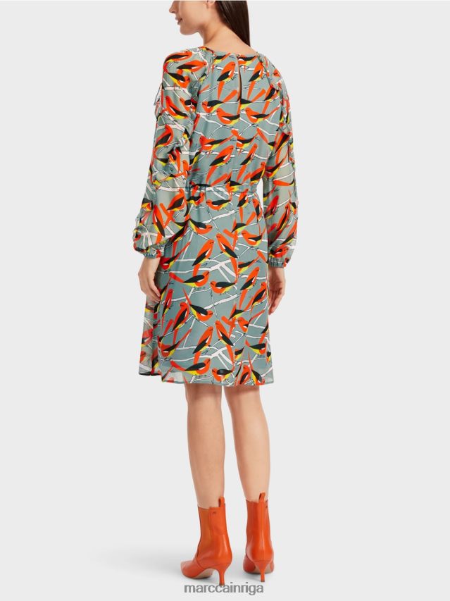 apģērbs tumši debeszils VRBHXD44 Marc Cain putnu dizaina kleita