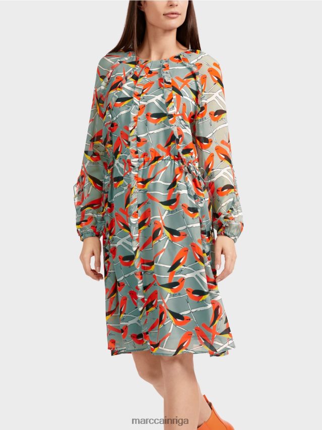 apģērbs tumši debeszils VRBHXD44 Marc Cain putnu dizaina kleita