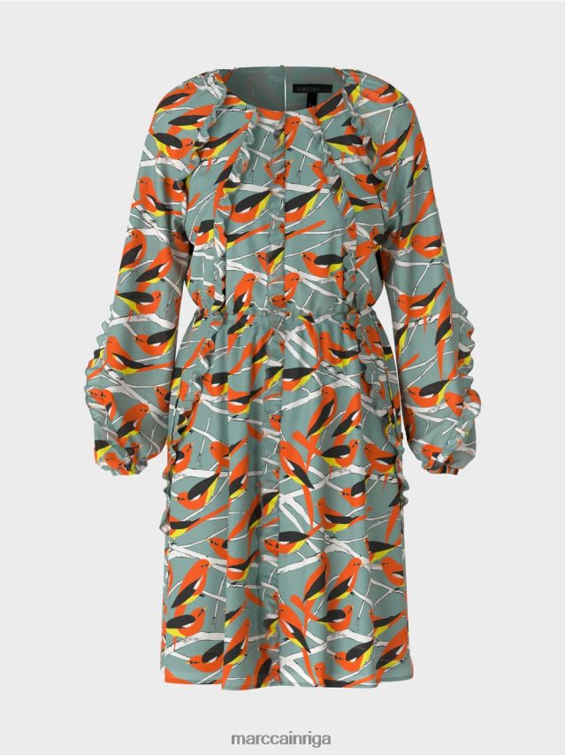 apģērbs tumši debeszils VRBHXD44 Marc Cain putnu dizaina kleita