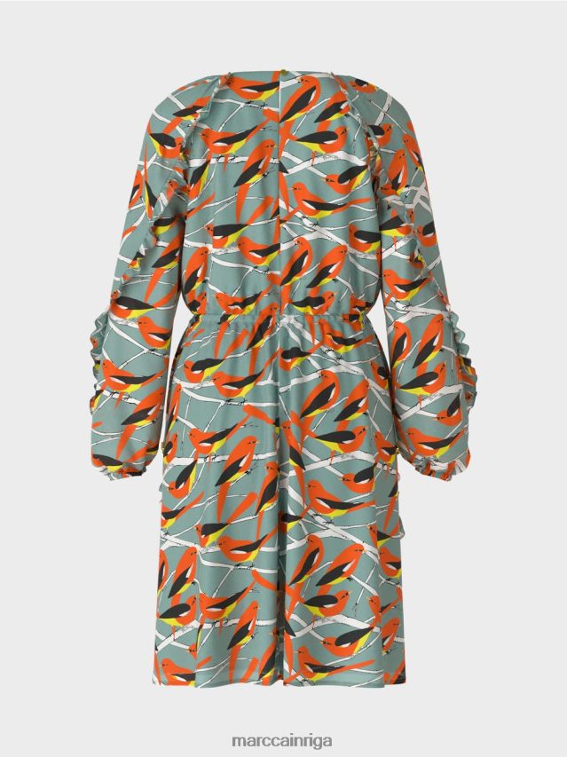 apģērbs tumši debeszils VRBHXD44 Marc Cain putnu dizaina kleita