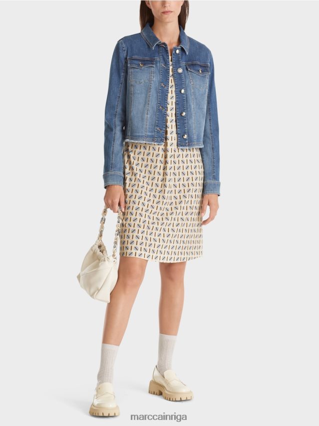 apģērbs tumšs krēms VRBHXD22 Marc Cain kleita ar punktu apdruku