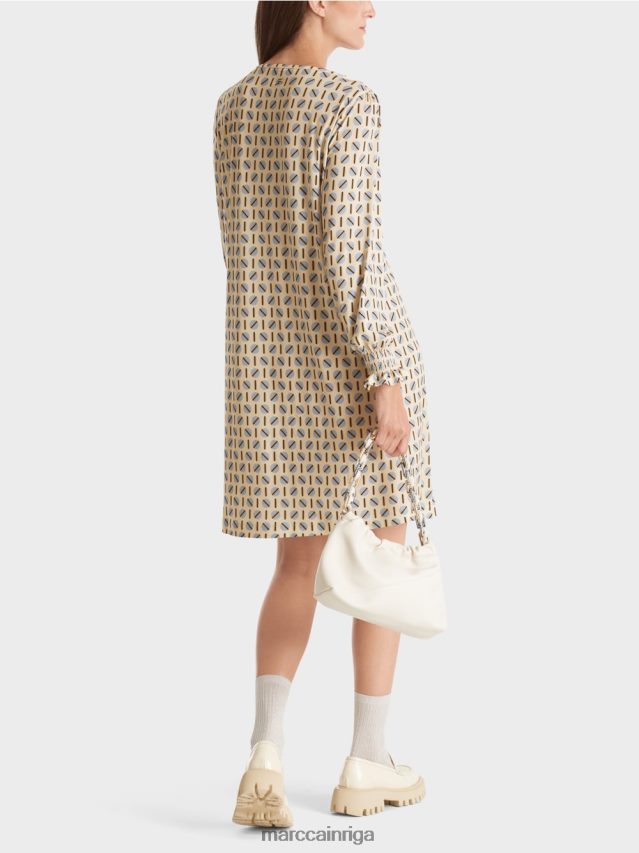 apģērbs tumšs krēms VRBHXD22 Marc Cain kleita ar punktu apdruku