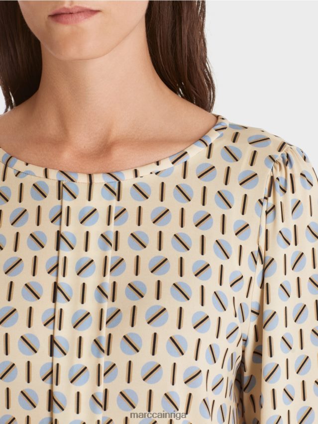 apģērbs tumšs krēms VRBHXD22 Marc Cain kleita ar punktu apdruku