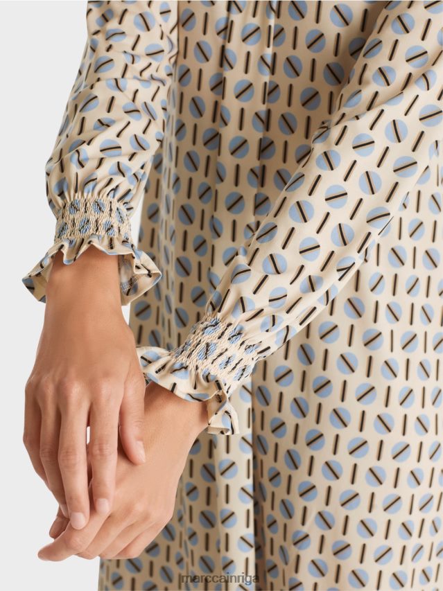 apģērbs tumšs krēms VRBHXD22 Marc Cain kleita ar punktu apdruku