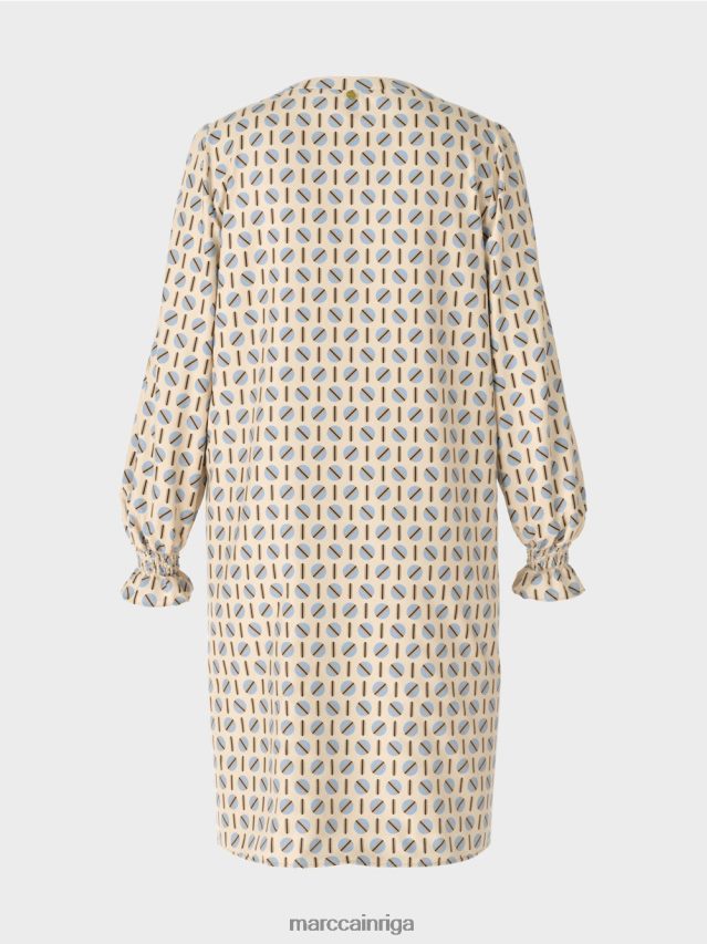 apģērbs tumšs krēms VRBHXD22 Marc Cain kleita ar punktu apdruku