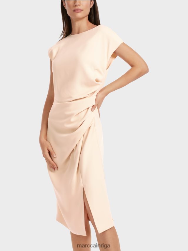 apģērbs tumšs krēms VRBHXD25 Marc Cain ietīšanas izskata kleita