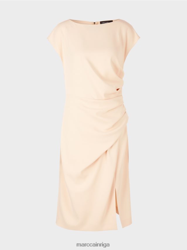 apģērbs tumšs krēms VRBHXD25 Marc Cain ietīšanas izskata kleita