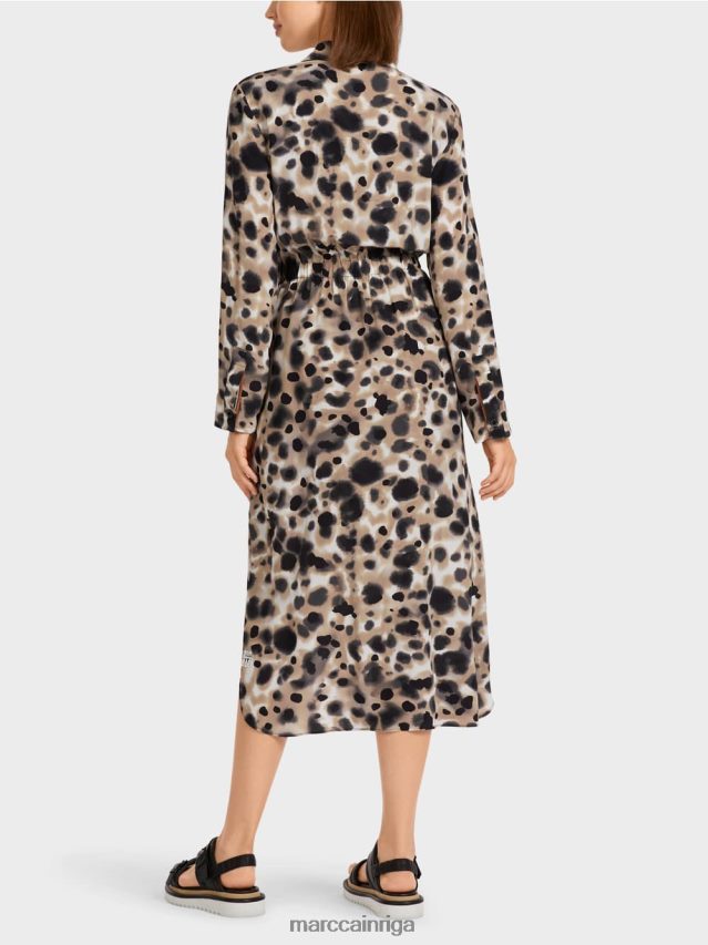apģērbs viegla kafija VRBHXD116 Marc Cain \"pārdomāt kopā\" ​​leoparda kleita