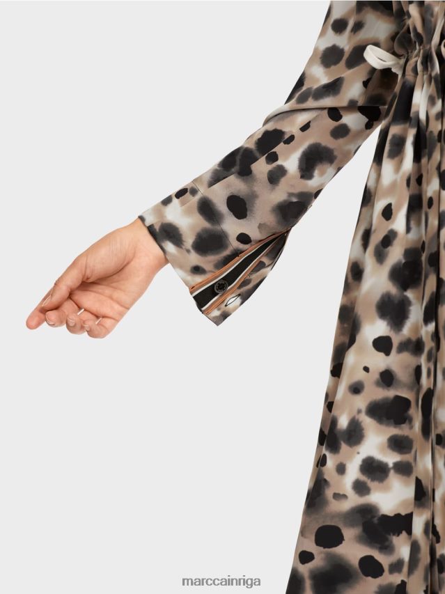 apģērbs viegla kafija VRBHXD116 Marc Cain \"pārdomāt kopā\" ​​leoparda kleita