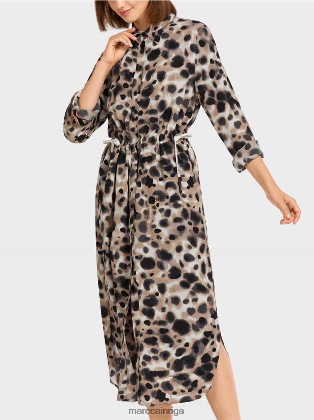 apģērbs viegla kafija VRBHXD116 Marc Cain \"pārdomāt kopā\" ​​leoparda kleita