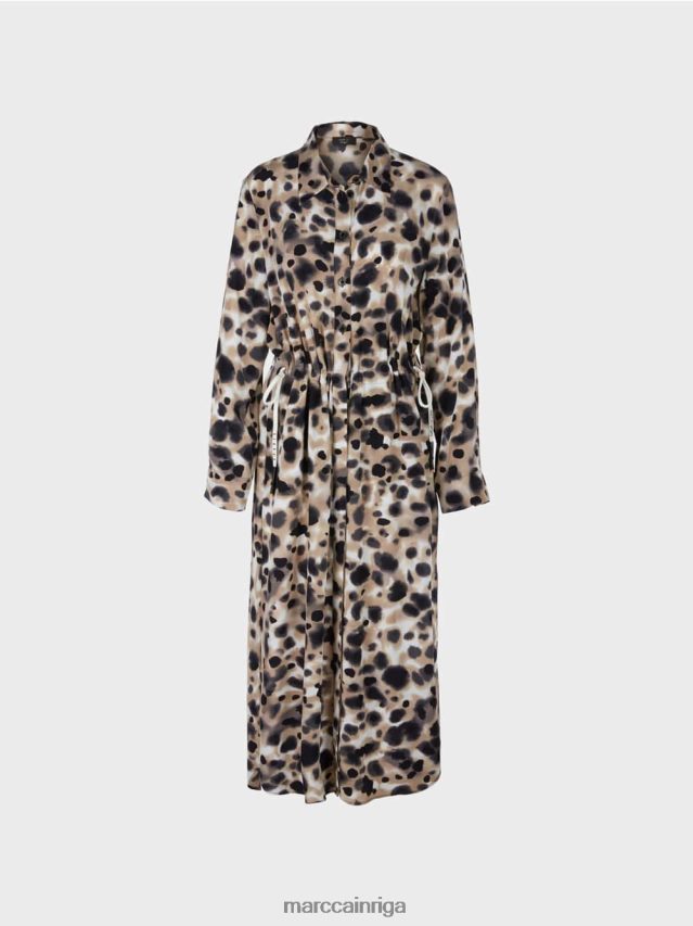 apģērbs viegla kafija VRBHXD116 Marc Cain \"pārdomāt kopā\" ​​leoparda kleita