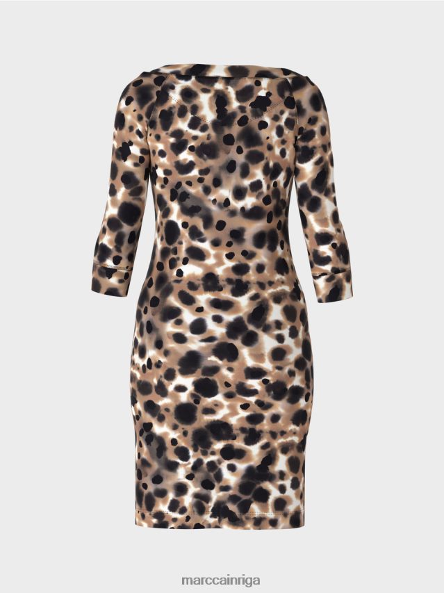 apģērbs viegla kafija VRBHXD49 Marc Cain kokvilnas elastīga kleita