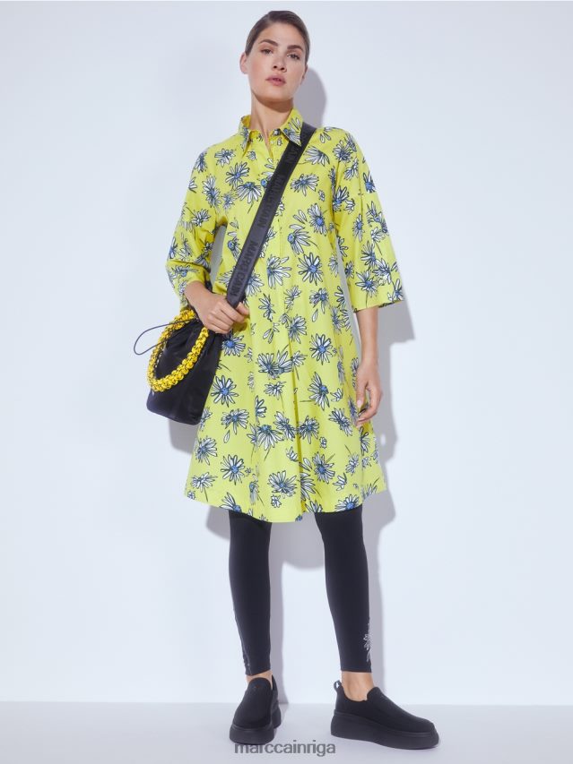 apģērbs zaļais sērs VRBHXD121 Marc Cain \"pārdomāt kopā\" ​​kreklkleita