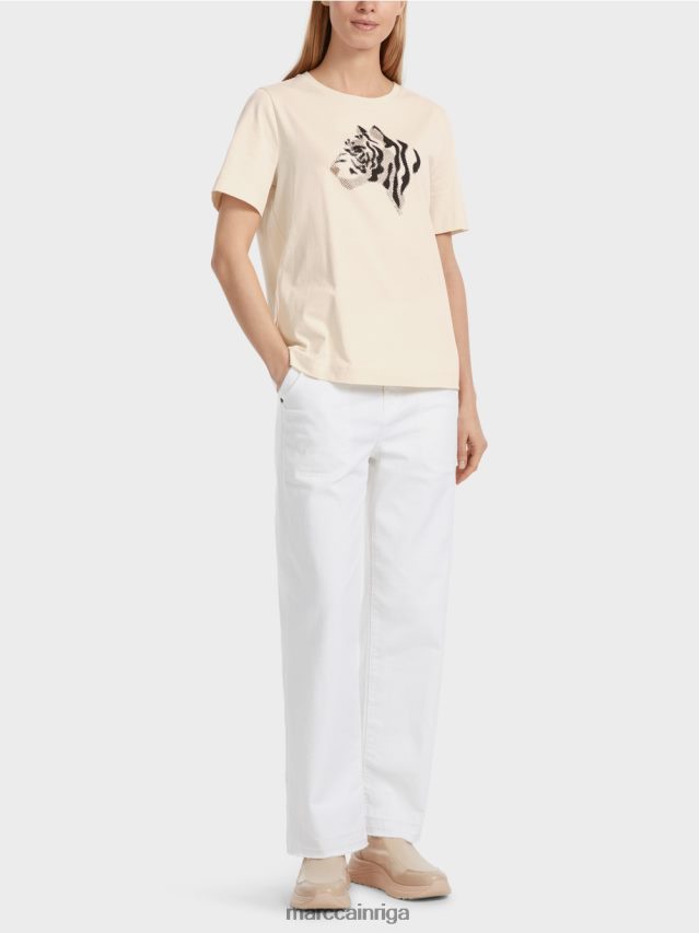 apģērbs Mandeļu piens VRBHXD1257 Marc Cain "pārdomāt kopā" ​​rhinestone t-krekls