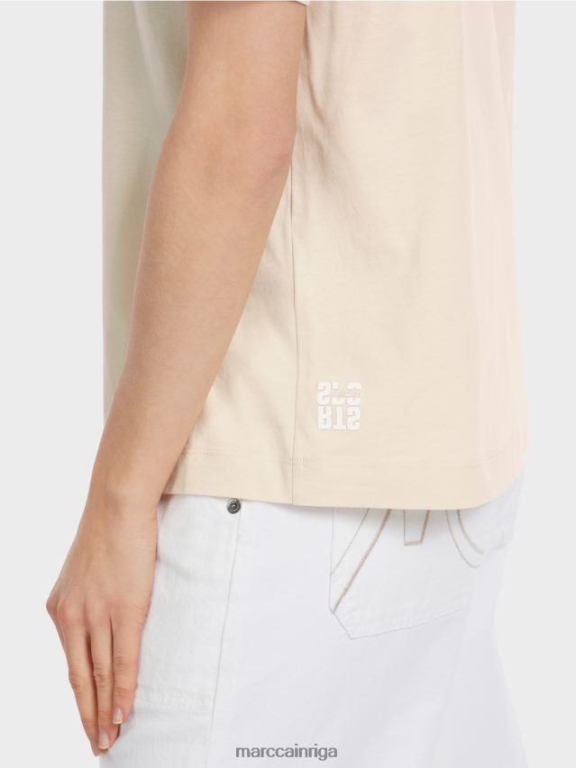 apģērbs Mandeļu piens VRBHXD1257 Marc Cain \"pārdomāt kopā\" ​​rhinestone t-krekls