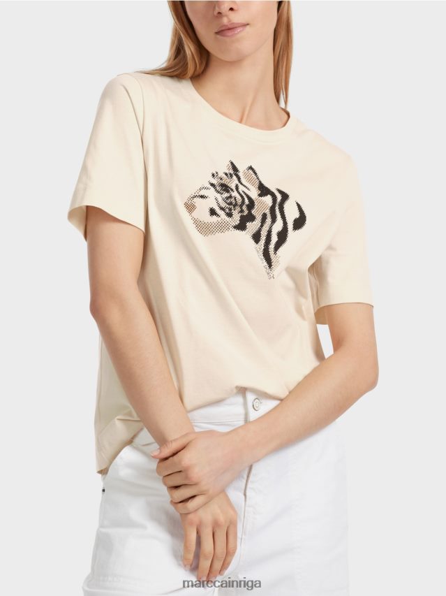 apģērbs Mandeļu piens VRBHXD1257 Marc Cain \"pārdomāt kopā\" ​​rhinestone t-krekls