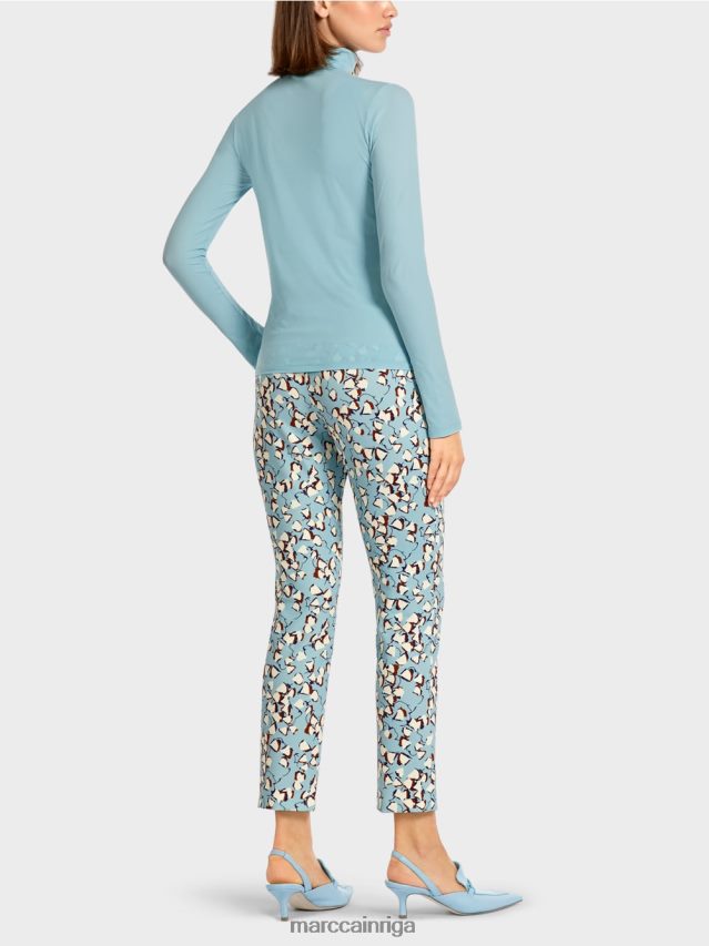 apģērbs atmosfēras zils VRBHXD1453 Marc Cain vienkāršs tops ar garām piedurknēm